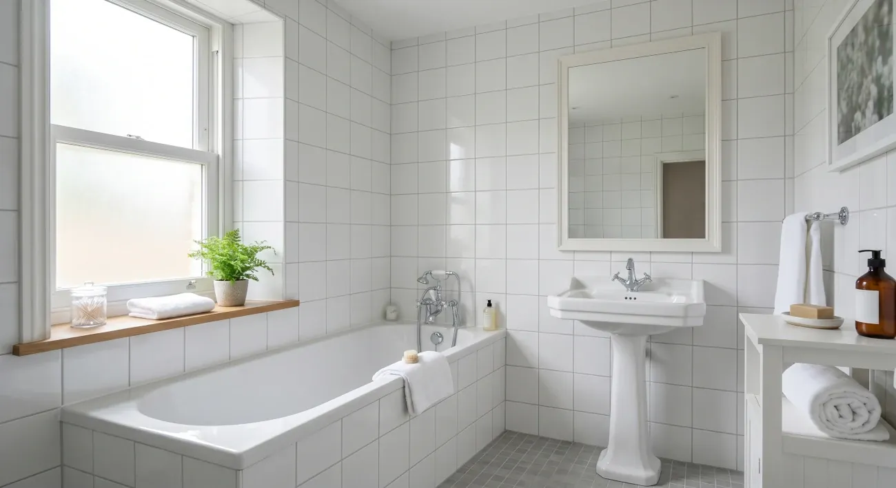 Bagno con rivestimento in monocottura ceramica decorata formato 33x33 cm